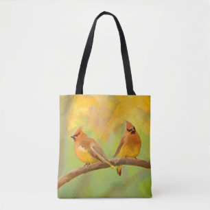 Tote Bag Peinture à cire de cèdre - jolie art original chie