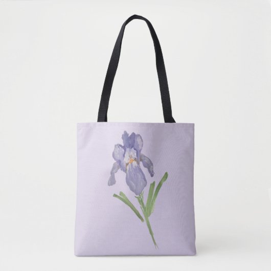 Tote Bag Peinture à fleur d'Iris (Devant)