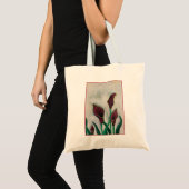 Tote Bag Peinture à fleurs rouges (Devant (produit))