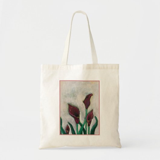 Tote Bag Peinture à fleurs rouges (Devant)