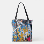 Tote Bag Peinture à goutte colorée : mur de graffiti. (Dos)