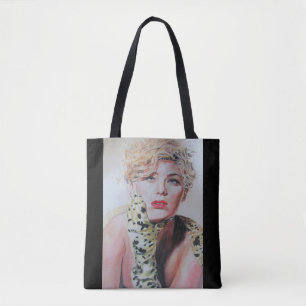 Tote Bag Peinture à l'aquarelle de femme rétro glamour