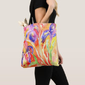 Tote Bag Peinture à l'aquarelle Iris (De près)
