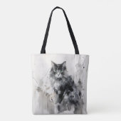 Tote Bag Peinture à l'encre animale de chat (Dos)
