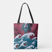 Tote Bag Peinture à l'huile de Neptune Crimson (Dos)