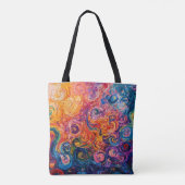 Tote Bag Peinture à l'huile de tourbillons psychédélique (Dos)