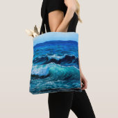 Tote Bag Peinture à l'huile montrant des vagues dans l'océa (De près)