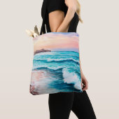 Tote Bag  peinture à l'huile sur le beau coucher de soleil  (De près)