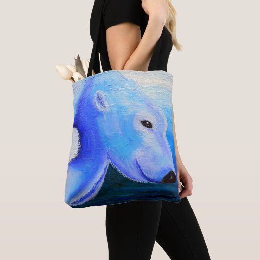 Tote Bag Peinture à l'ours polaire (De près)
