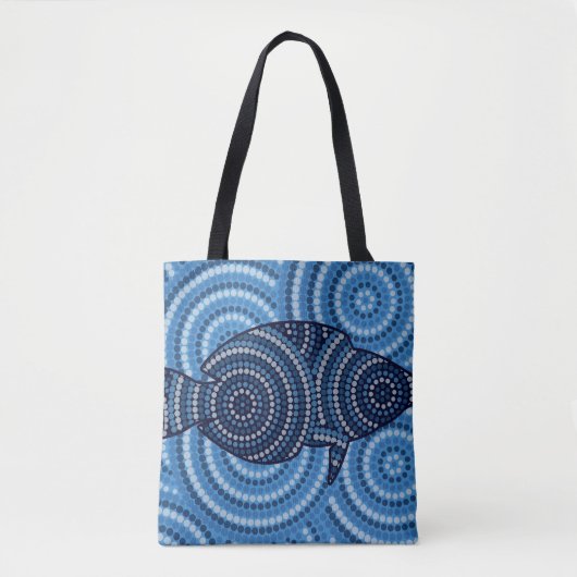 Tote Bag Peinture à points de poisson autochtone (Devant)