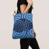 Tote Bag Peinture à points de poisson autochtone (De près)