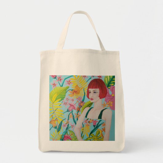 Tote Bag Peinture Abstraite à l'huile de rêve tropical (Devant)