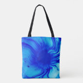 Tote Bag Peinture abstraite bleue et turquoise (Dos)