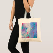 Tote Bag Peinture Abstraite couleur violet rose (Devant (produit))