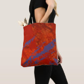 Tote Bag Peinture Abstraite. Encre image artisanale. Art mo (De près)