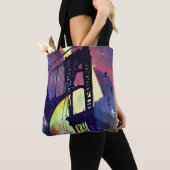 Tote Bag Peinture Abstraite pont Manhattan (De près)