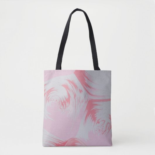 Tote Bag Peinture abstraite rose et blanche (Devant)