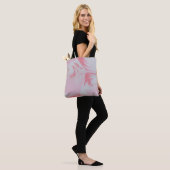 Tote Bag Peinture abstraite rose et blanche (Sur le modèle)