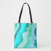 Tote Bag Peinture Abstraite Vague Bleue Aqua Green Artsy (Devant)