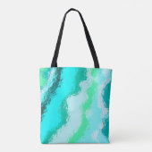 Tote Bag Peinture Abstraite Vague Bleue Aqua Green Artsy (Dos)