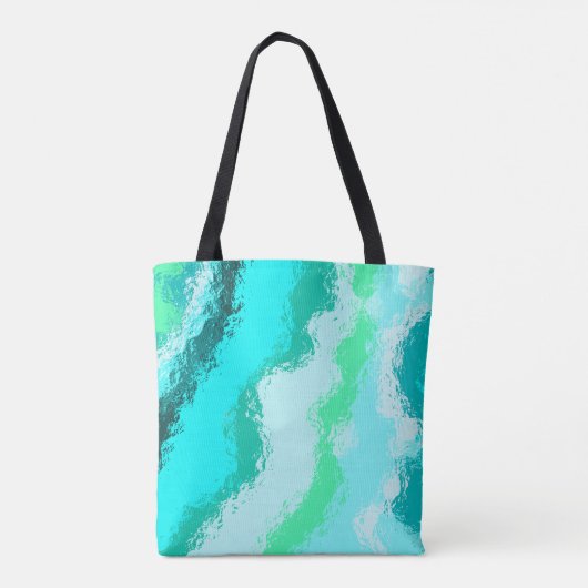 Tote Bag Peinture Abstraite Vague Bleue Aqua Green Artsy (Dos)