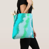Tote Bag Peinture Abstraite Vague Bleue Aqua Green Artsy (De près)