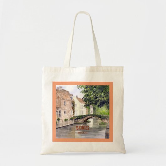 Tote Bag Peinture aquarelle de Bruges par Farida Greenfield (Devant)