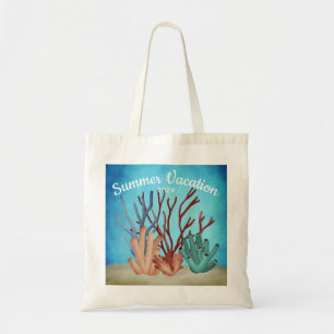 Tote Bag Peinture aquarelle de coraux marins