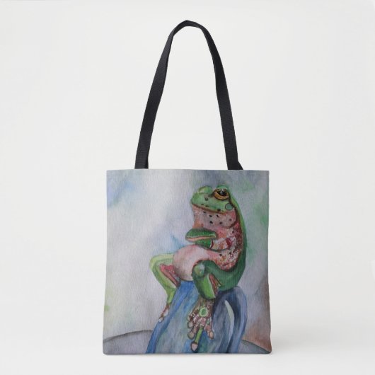 Tote Bag Peinture aquarelle de grenouille Fourre-tout (Devant)