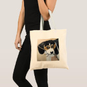 Tote Bag Peinture Beagle sur chiot (Devant (produit))