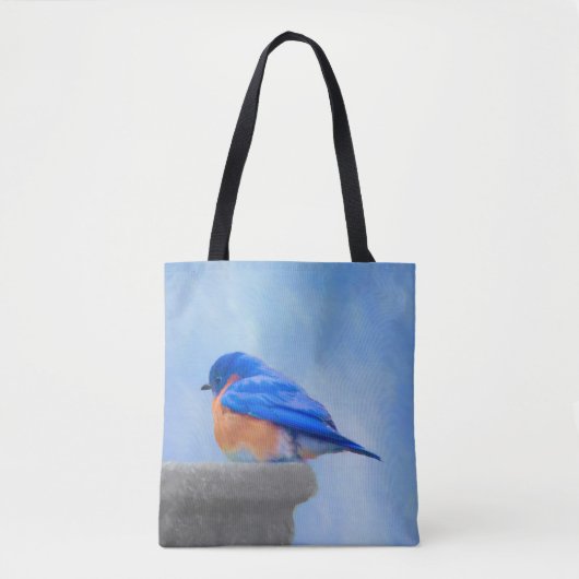 Tote Bag Peinture Bluebird - Art original pour oiseaux (Devant)