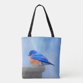 Tote Bag Peinture Bluebird - Art original pour oiseaux (Dos)