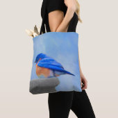 Tote Bag Peinture Bluebird - Art original pour oiseaux (De près)