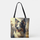 Tote Bag Peinture Collie vintage (Dos)