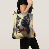 Tote Bag Peinture Collie vintage (De près)