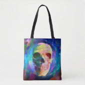Tote Bag Peinture crânienne colorée (Devant)