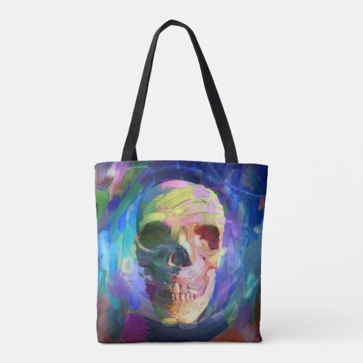 Tote Bag Peinture crânienne colorée (Dos)