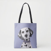 Tote Bag Peinture Dalmatienne - Beau art original de chien (Devant)