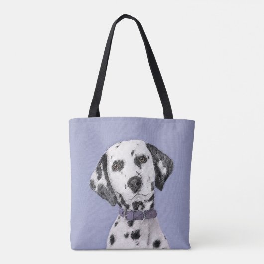 Tote Bag Peinture Dalmatienne - Beau art original de chien (Dos)