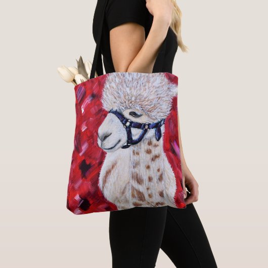 Tote Bag Peinture d'Alpaca (De près)