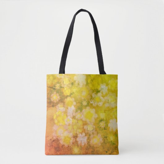 Tote Bag Peinture d'aquarelle Abstraite de fleurs rétro (Devant)