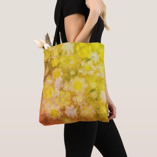 Tote Bag Peinture d'aquarelle Abstraite de fleurs rétro (De près)