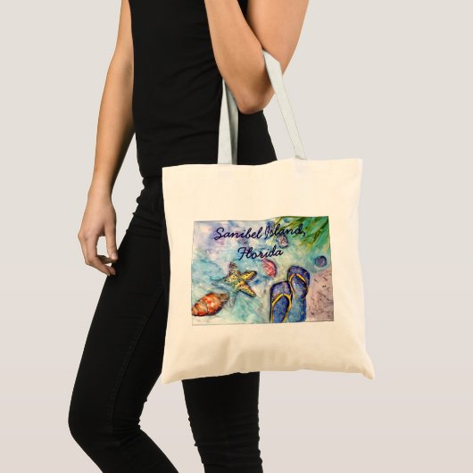 Tote Bag Peinture d'aquarelle de bascule électronique d'île (Devant (produit))
