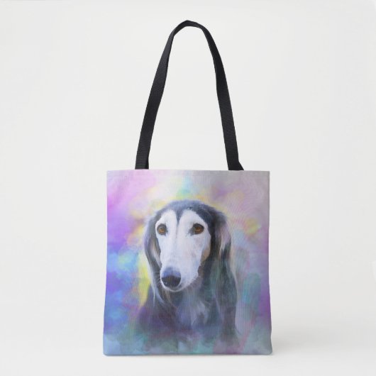 Tote Bag Peinture d'aquarelle de chien gris (Devant)