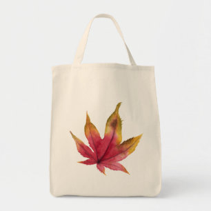 Tote Bag Peinture d'aquarelle de feuille d'érable d'automn