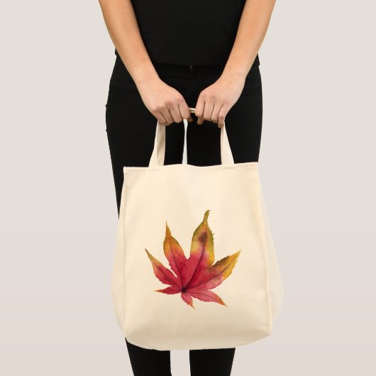 Tote Bag Peinture d'aquarelle de feuille d'érable d'automne (Devant (produit))