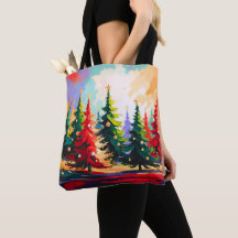 Peinture d'arbres de Noël Paysage