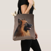 Tote Bag Peinture d'art portrait de chien berger allemand (De près)