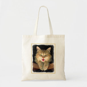 Tote Bag Peinture de chat Mad - Cute Original Cat Art