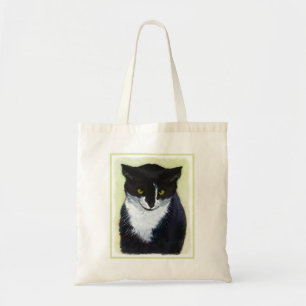 Tote Bag Peinture de chat Tuxedo - Cute Original Cat Art